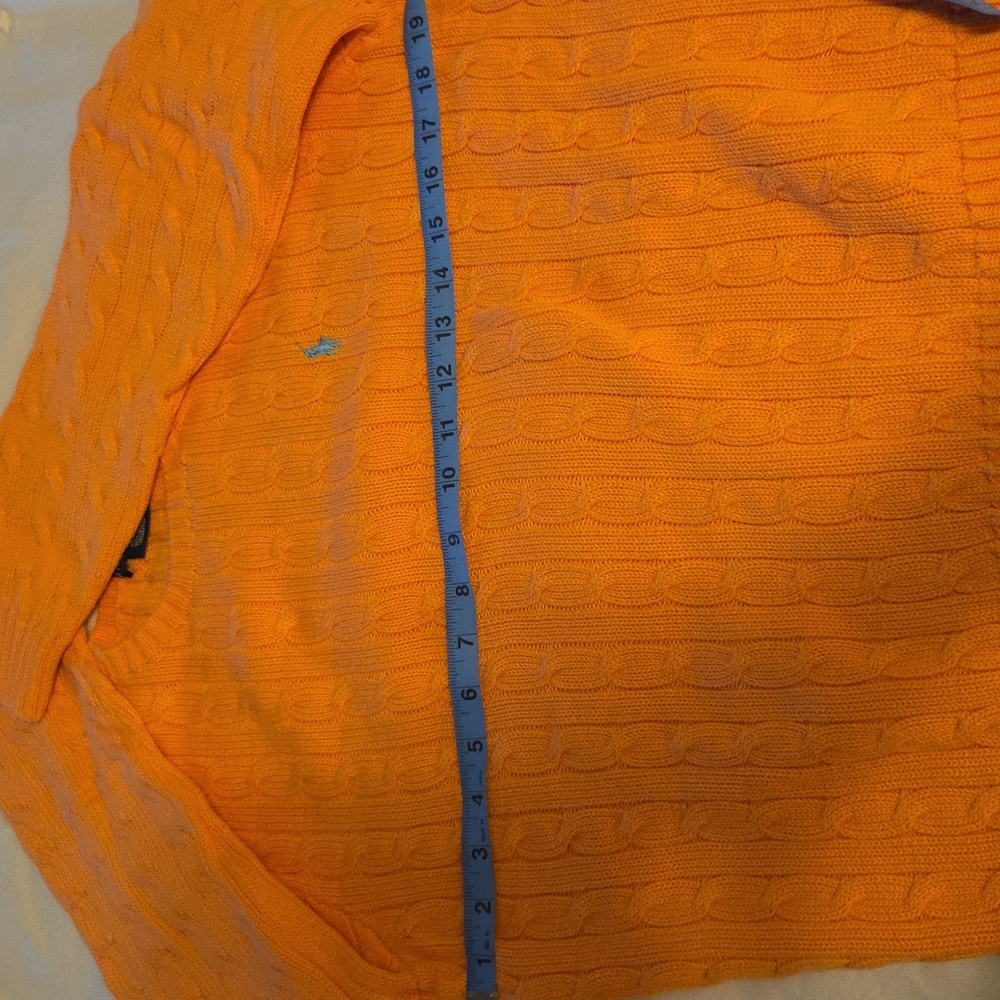 Ralph Lauren Vibrant Orange Cable Knit Sweater - Picture 6 of 6
